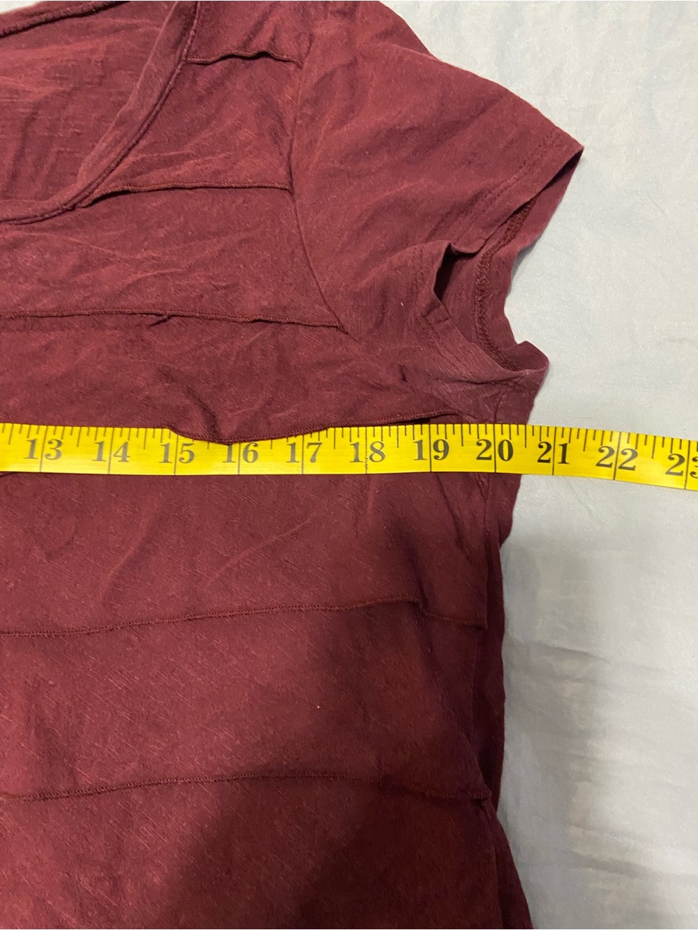 LOFT Red Ruffle Layered Short Sleeve Tee - Picture 4 of 7